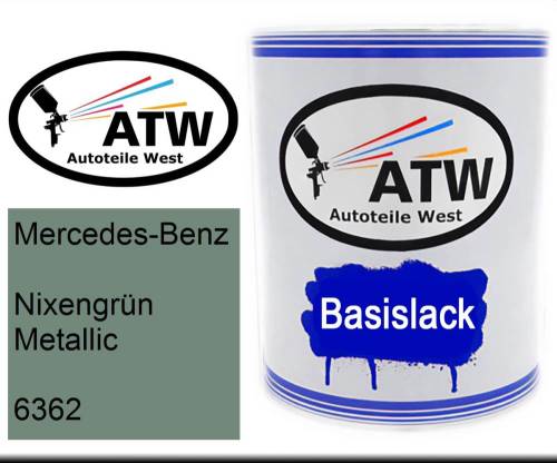 Mercedes-Benz, Nixengrün Metallic, 6362: 1L Lackdose, von ATW Autoteile West.